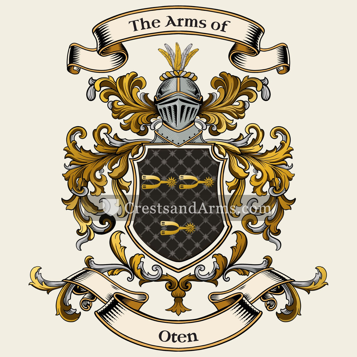 The Oten coat of arms, drawn from the recorded blazon