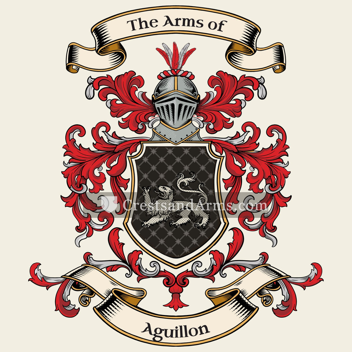 The Aguillon coat of arms, drawn from the recorded blazon