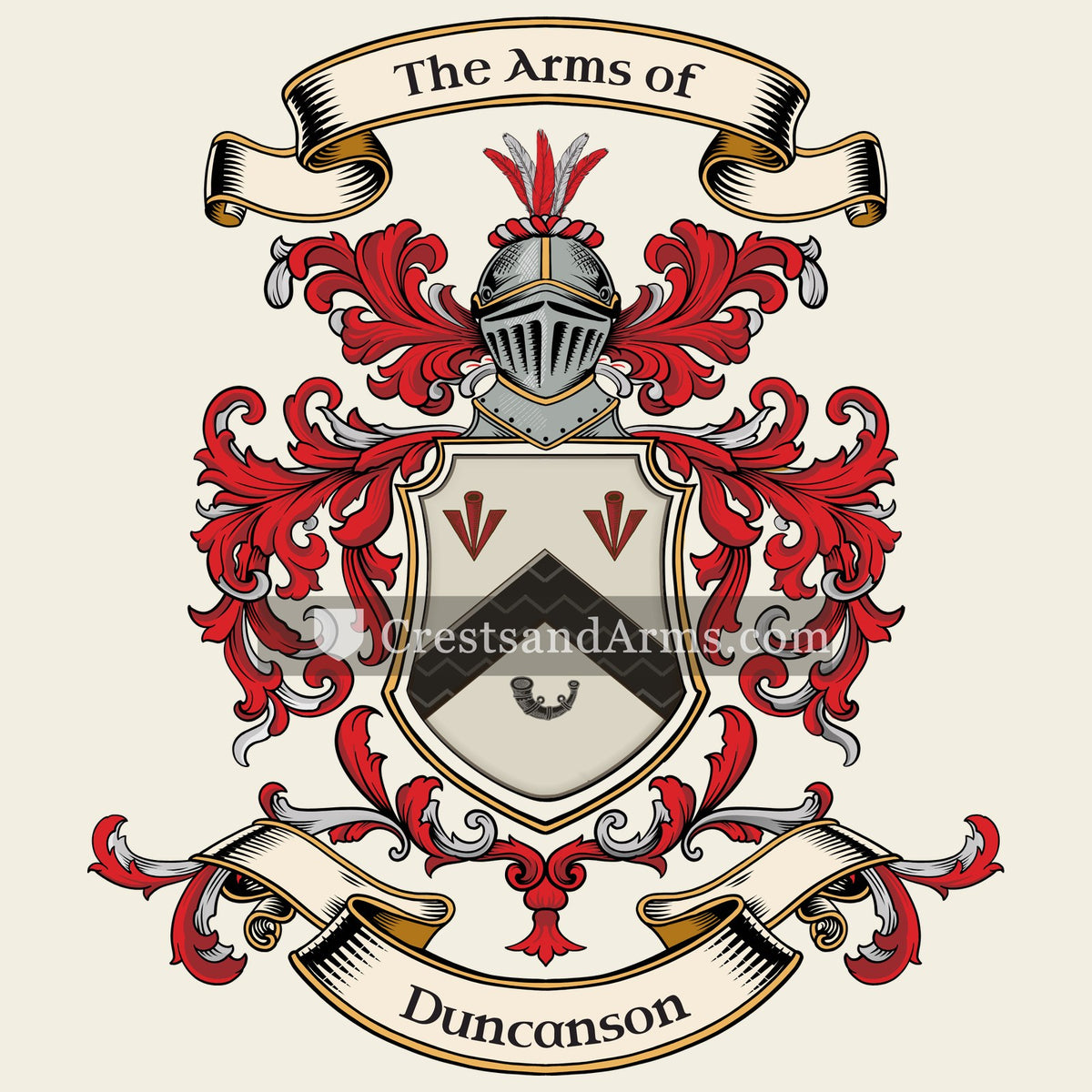 The Duncanson coat of arms, drawn from the recorded blazon
