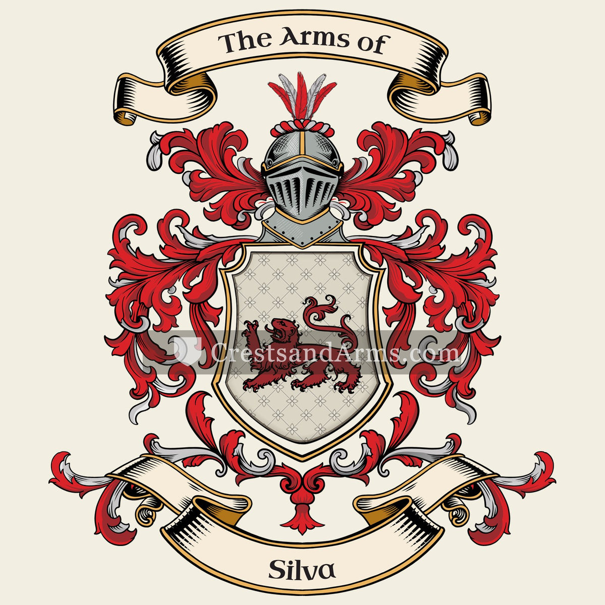 The Silva coat of arms, drawn from the recorded blazon