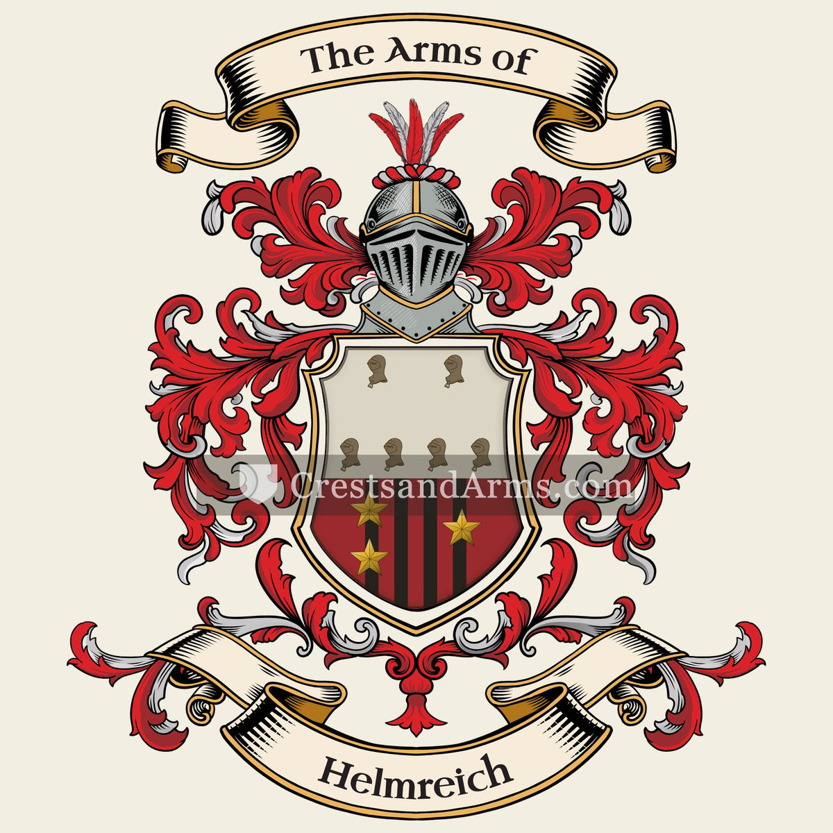 The Helmreich coat of arms, drawn from the recorded blazon