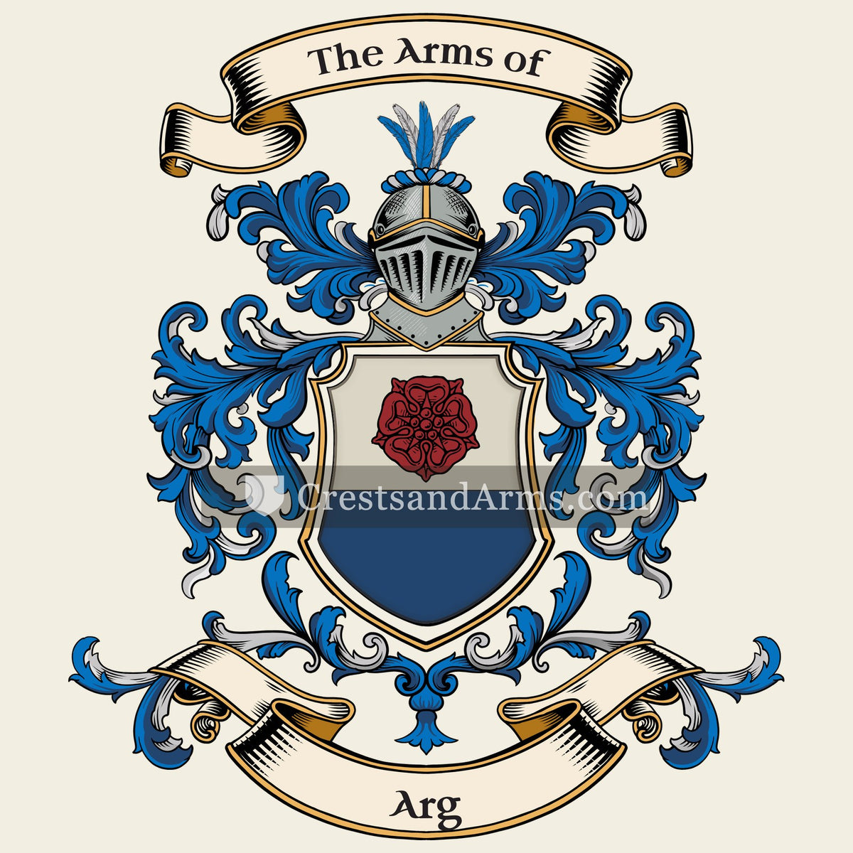 The Arg coat of arms, drawn from the recorded blazon