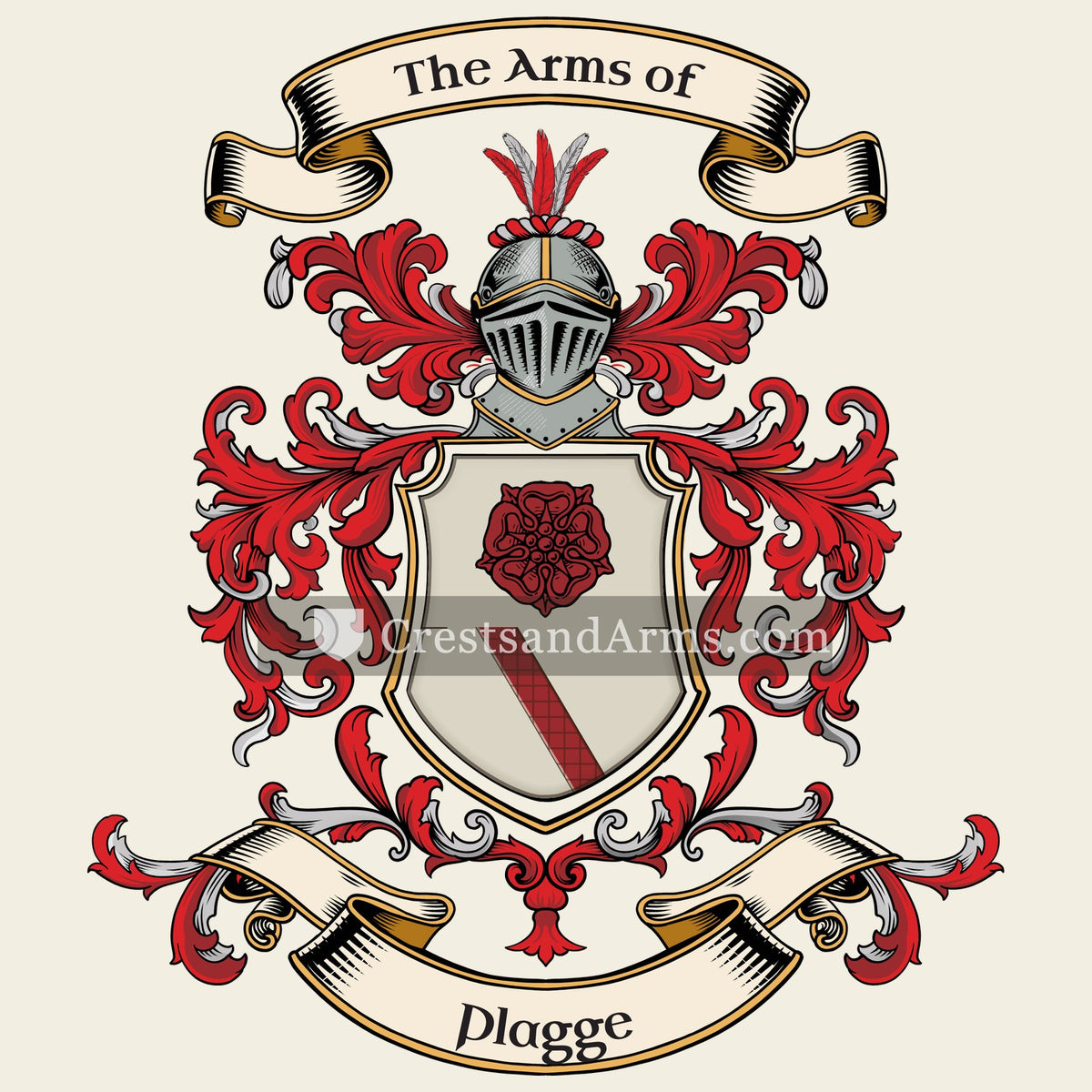 The Plagge coat of arms, drawn from the recorded blazon