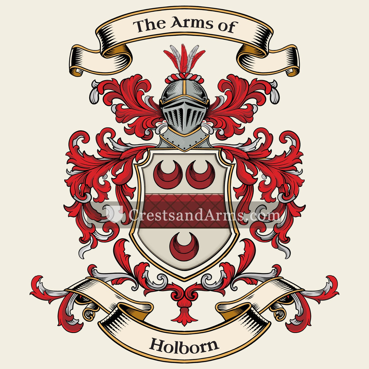 The Holborn coat of arms, drawn from the recorded blazon