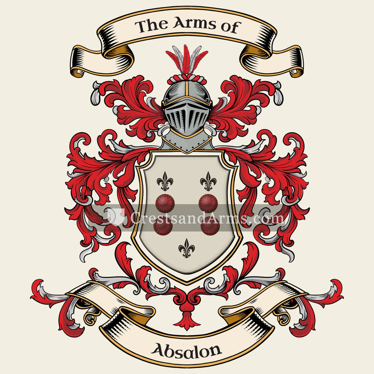 The Absalon coat of arms, drawn from the recorded blazon