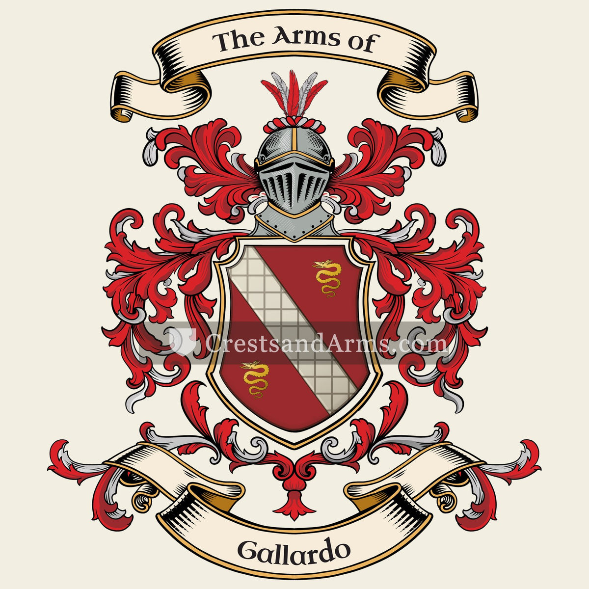 The Gallardo coat of arms, drawn from the recorded blazon