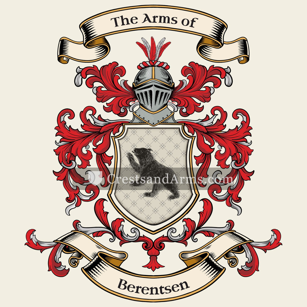 The Berentsen coat of arms, drawn from the recorded blazon