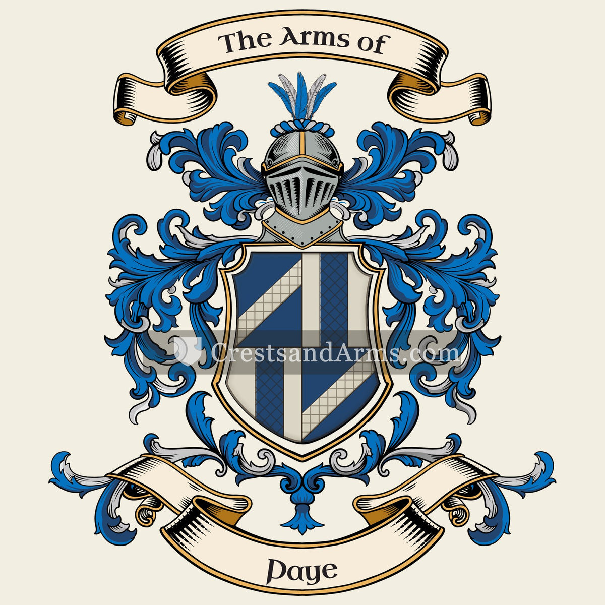 The Paye coat of arms, drawn from the recorded blazon