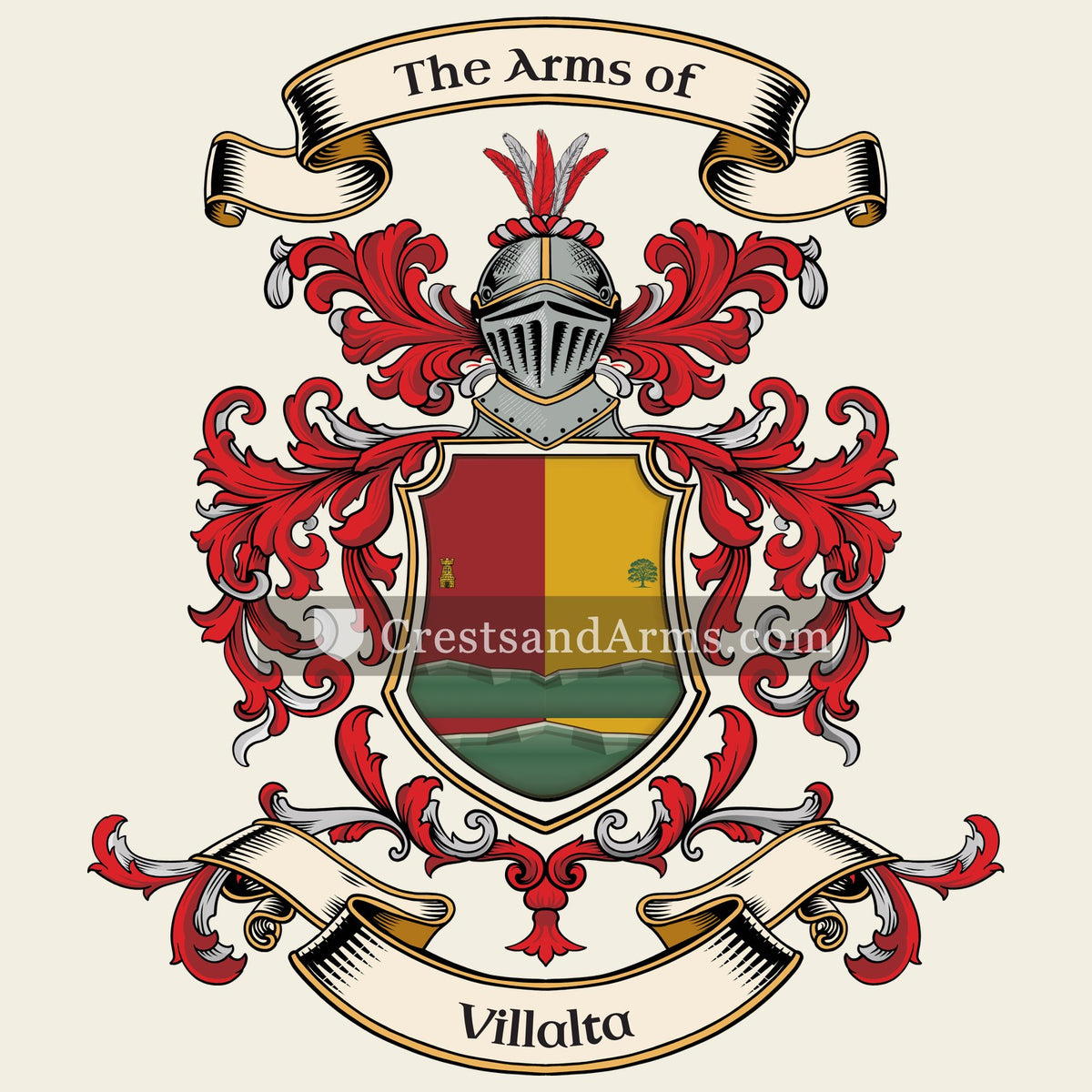 The Villalta coat of arms, drawn from the recorded blazon