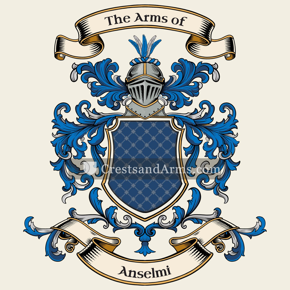 The Anselmi coat of arms, drawn from the recorded blazon