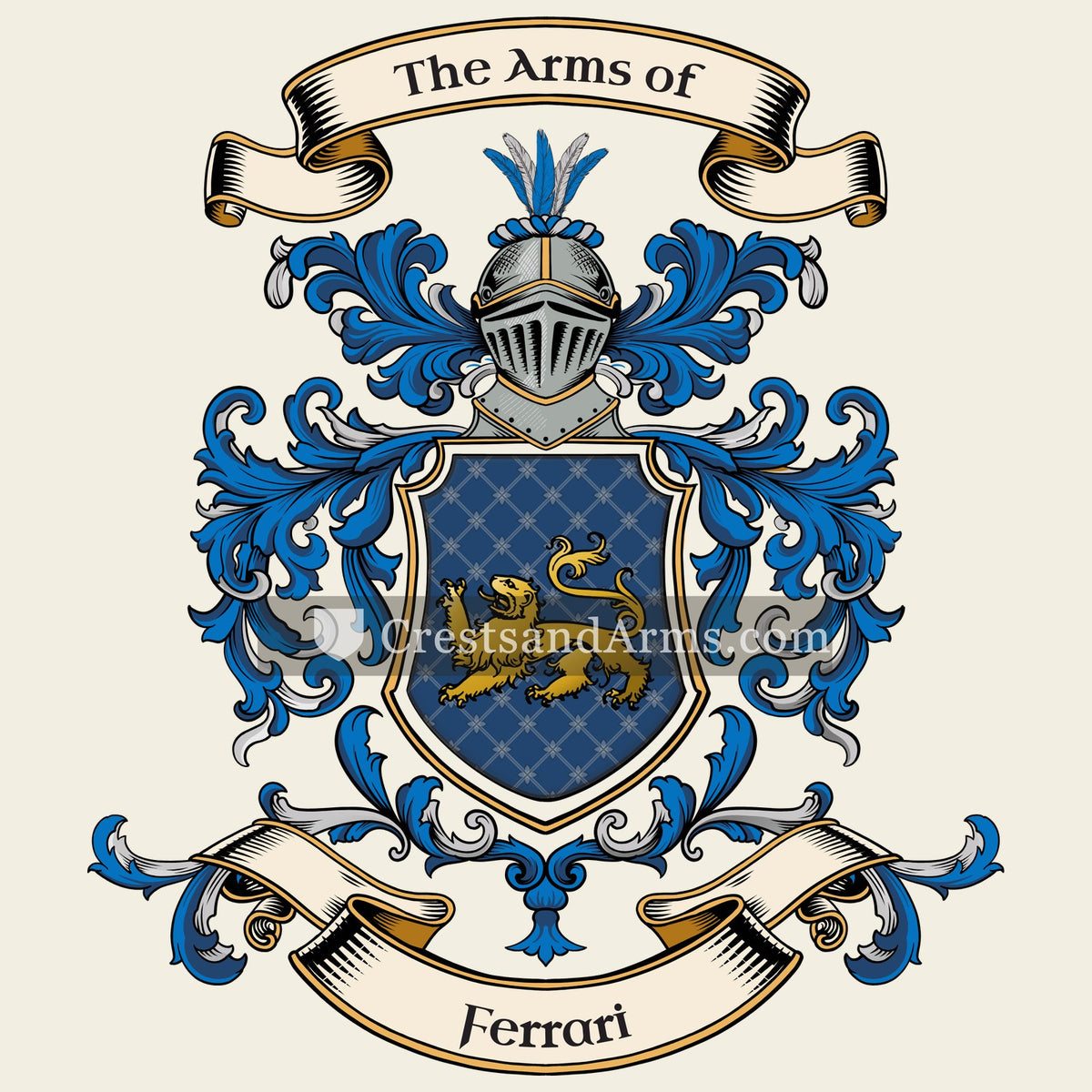 The Ferrari coat of arms, drawn from the recorded blazon