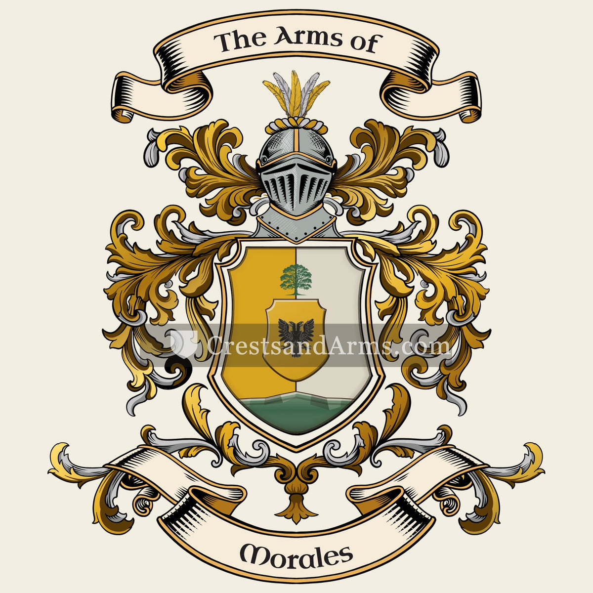 The Morales coat of arms, drawn from the recorded blazon