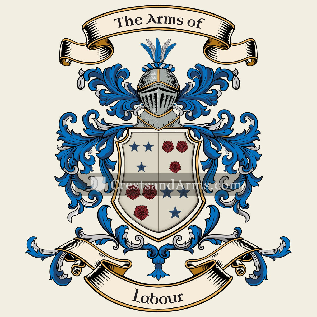 The Labour coat of arms, drawn from the recorded blazon