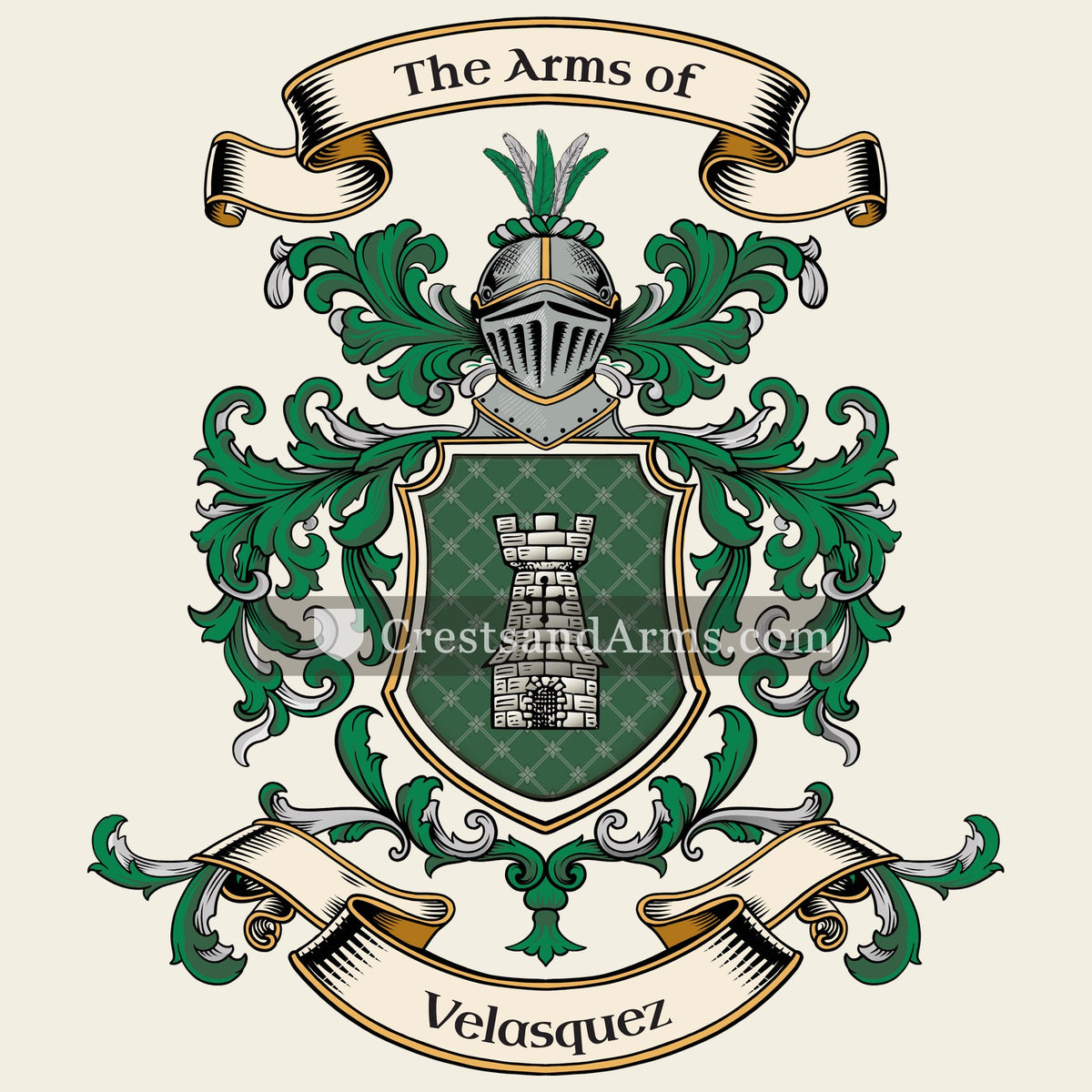 The Velasquez coat of arms, drawn from the recorded blazon