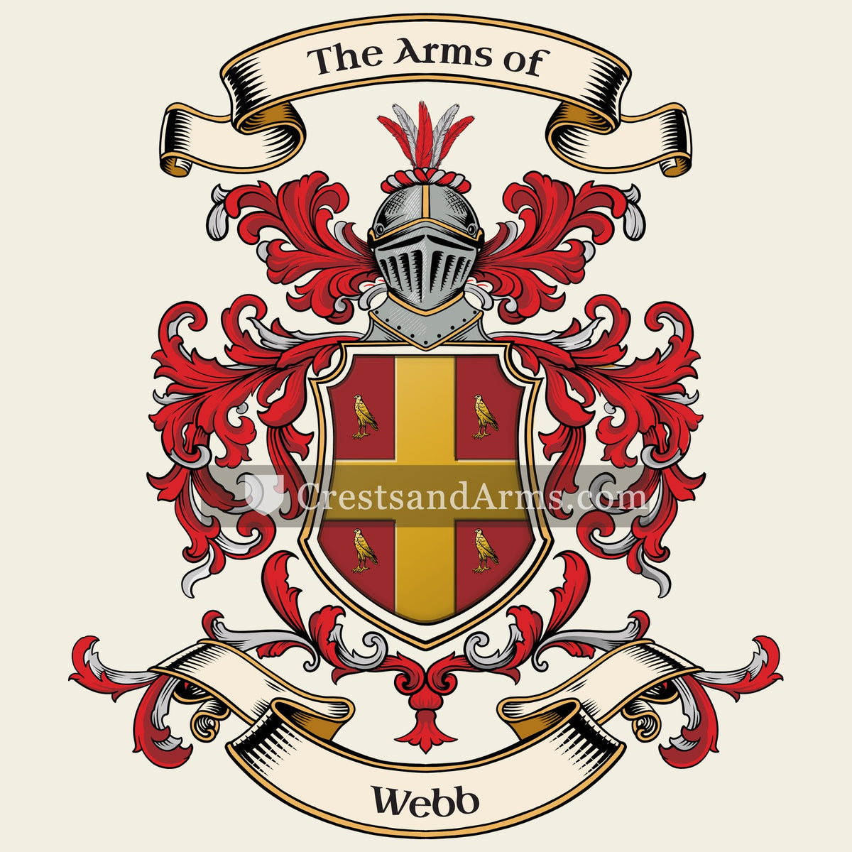 The Webb coat of arms, drawn from the recorded blazon