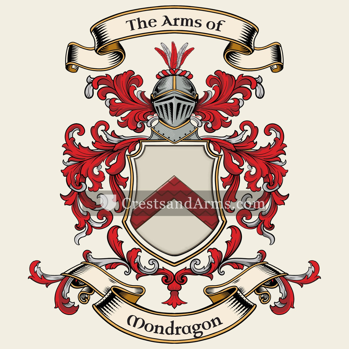 The Mondragon coat of arms, drawn from the recorded blazon