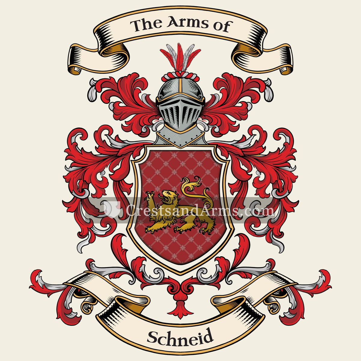 The Schneid coat of arms, drawn from the recorded blazon