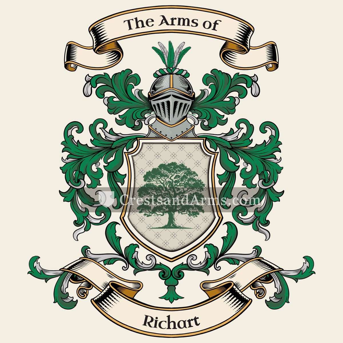 The Richart coat of arms, drawn from the recorded blazon