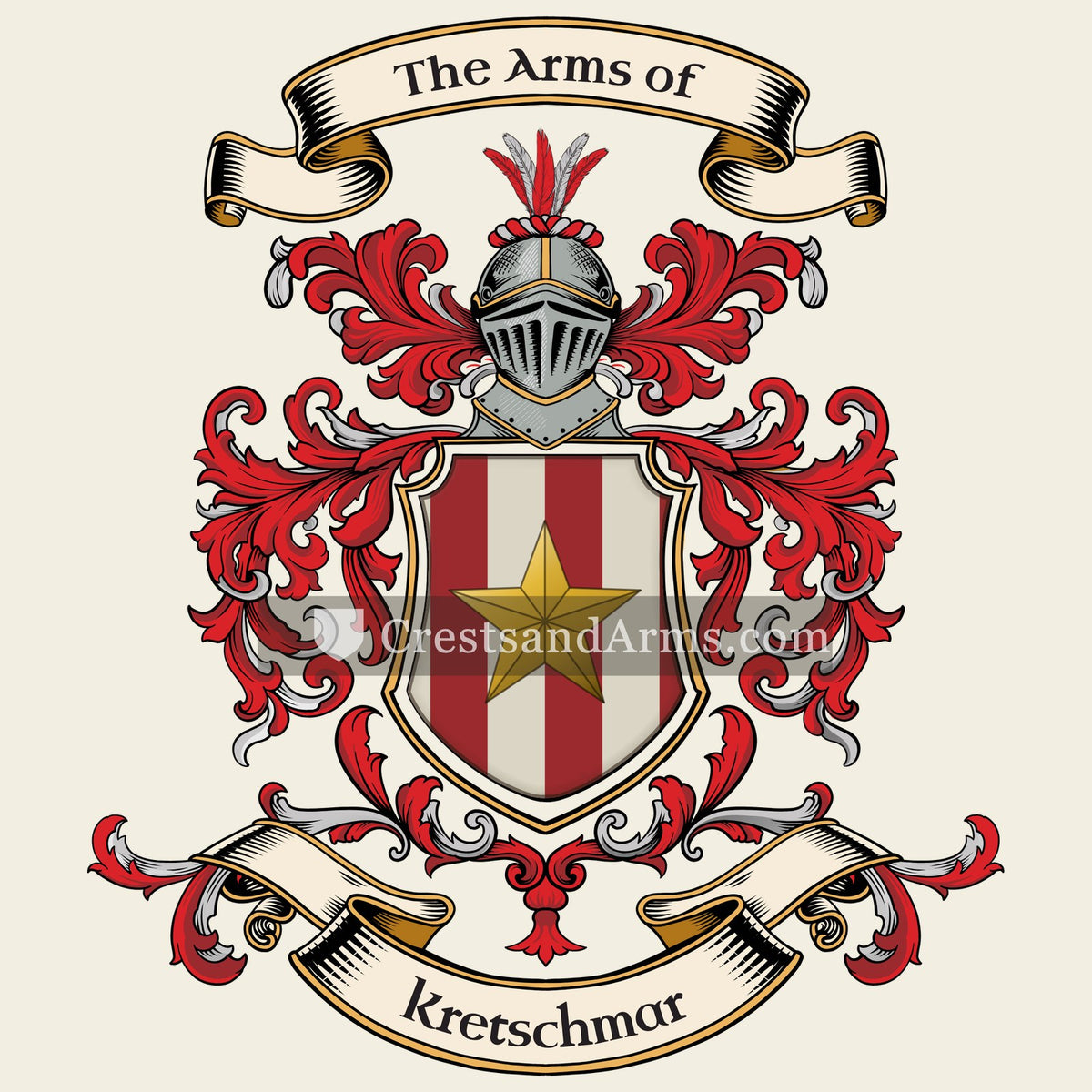 The Kretschmar coat of arms, drawn from the recorded blazon