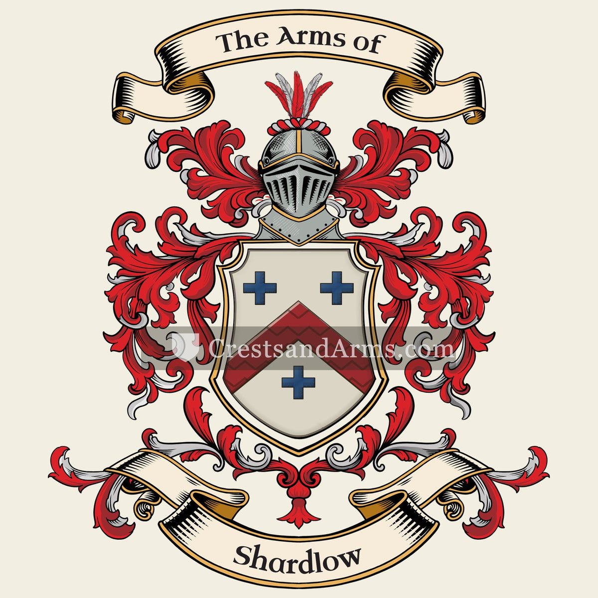 The Shardlow coat of arms, drawn from the recorded blazon