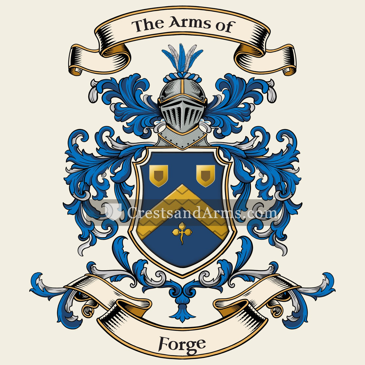 The Forge coat of arms, drawn from the recorded blazon