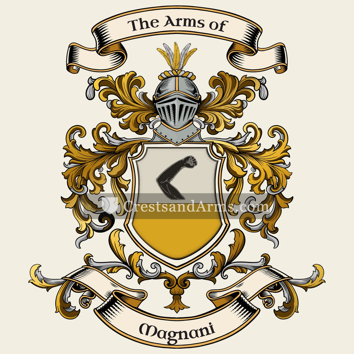 The Magnani coat of arms, drawn from the recorded blazon