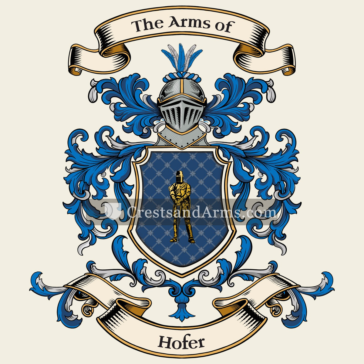 The Hofer coat of arms, drawn from the recorded blazon