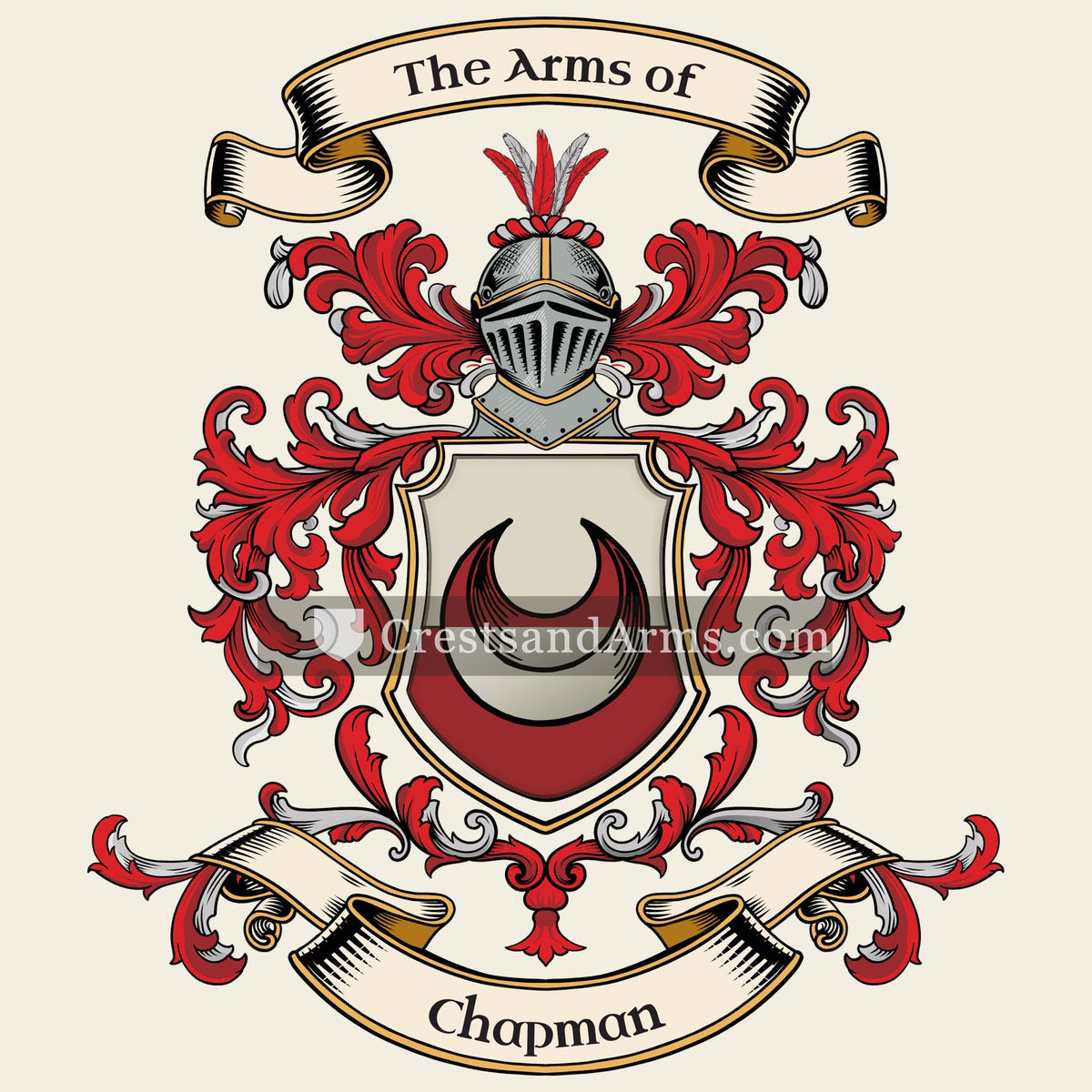 The Chapman coat of arms, drawn from the recorded blazon