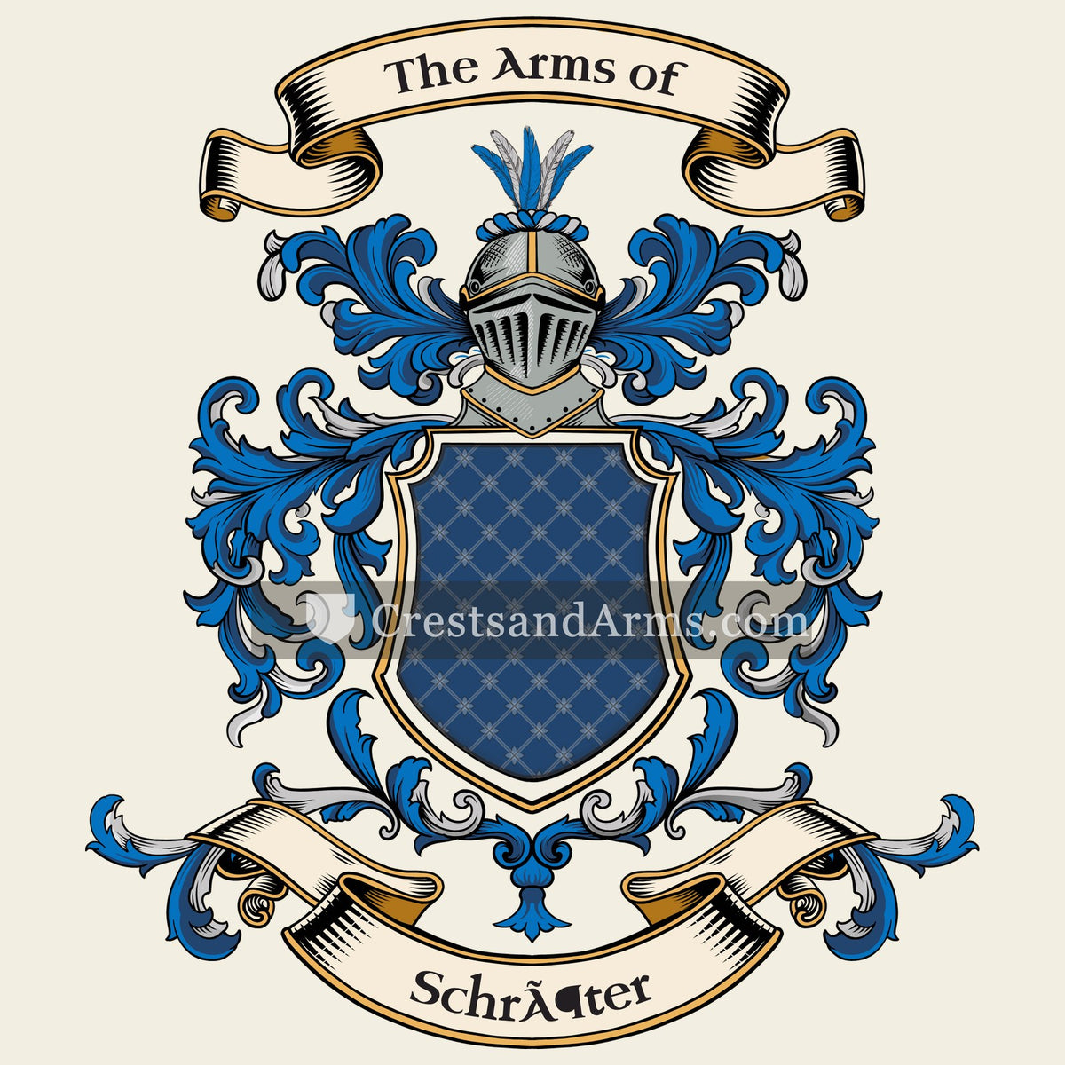 The Schröter coat of arms, drawn from the recorded blazon