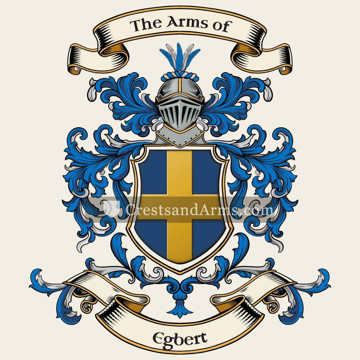 The Egbert coat of arms, drawn from the recorded blazon