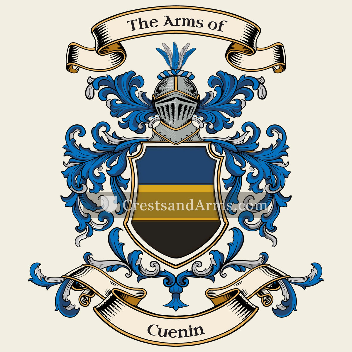 The Cuenin coat of arms, drawn from the recorded blazon