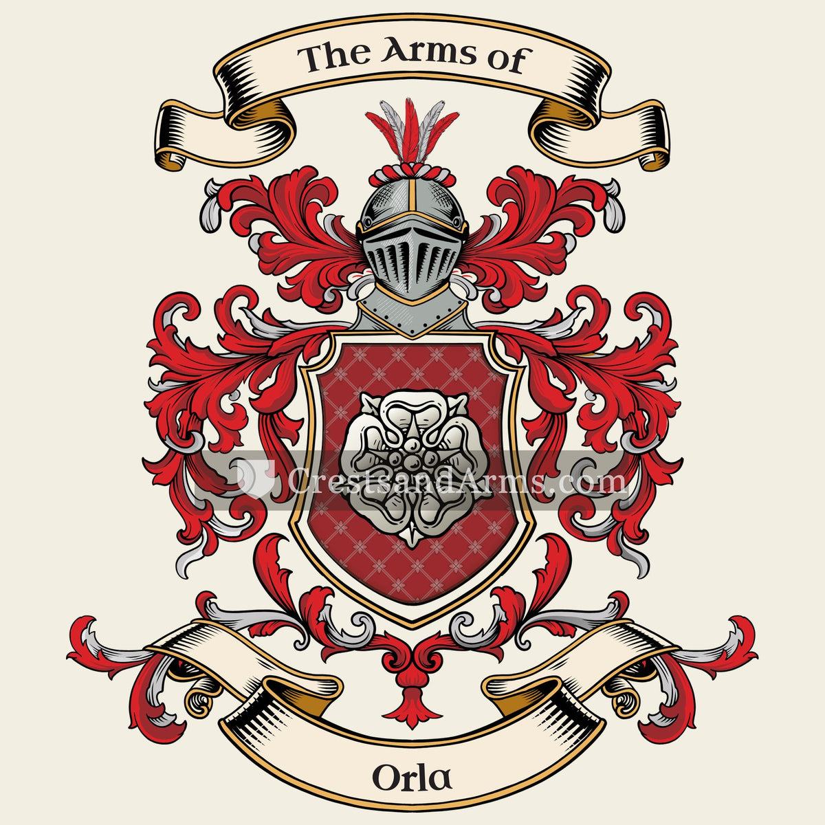 The Orla coat of arms, drawn from the recorded blazon