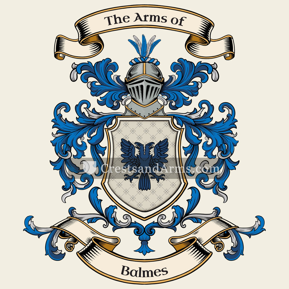The Balmes coat of arms, drawn from the recorded blazon