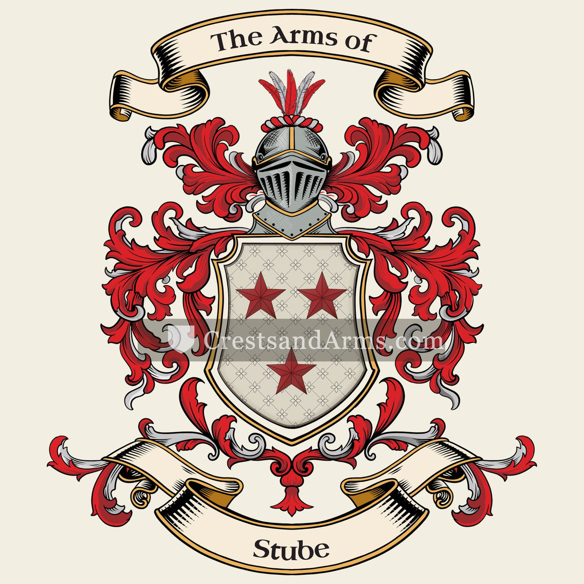 The Stube coat of arms, drawn from the recorded blazon