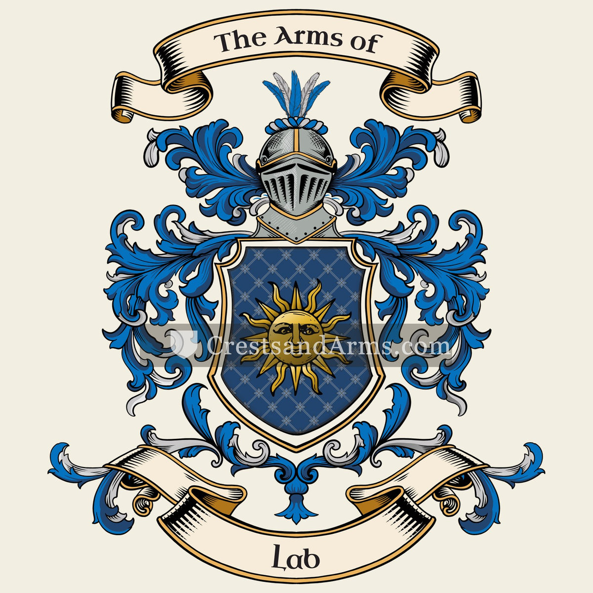 The Lab coat of arms, drawn from the recorded blazon