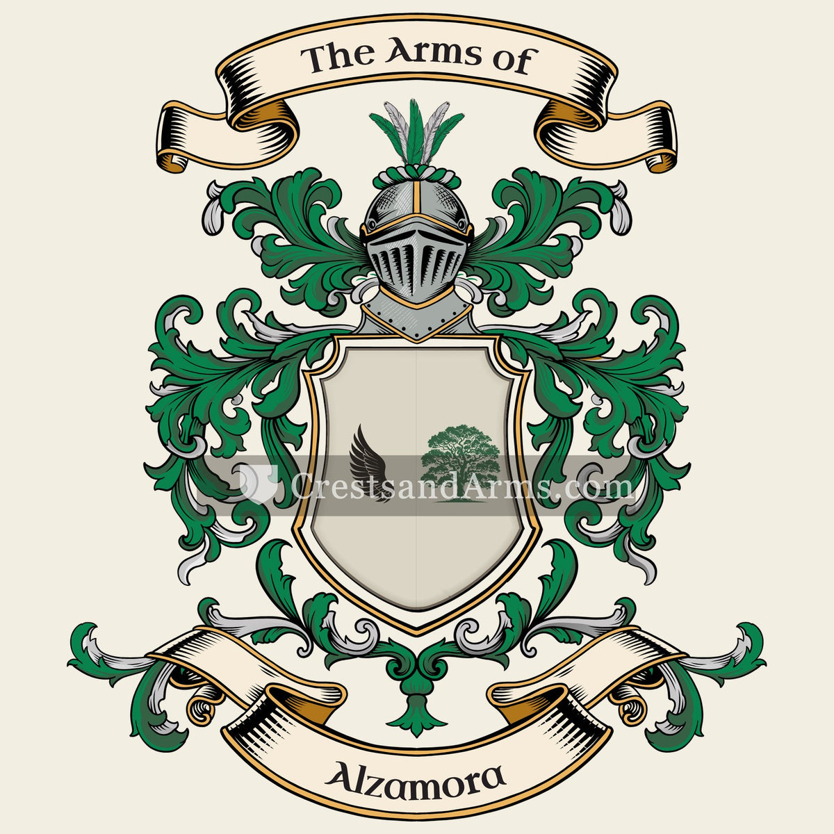 The Alzamora coat of arms, drawn from the recorded blazon