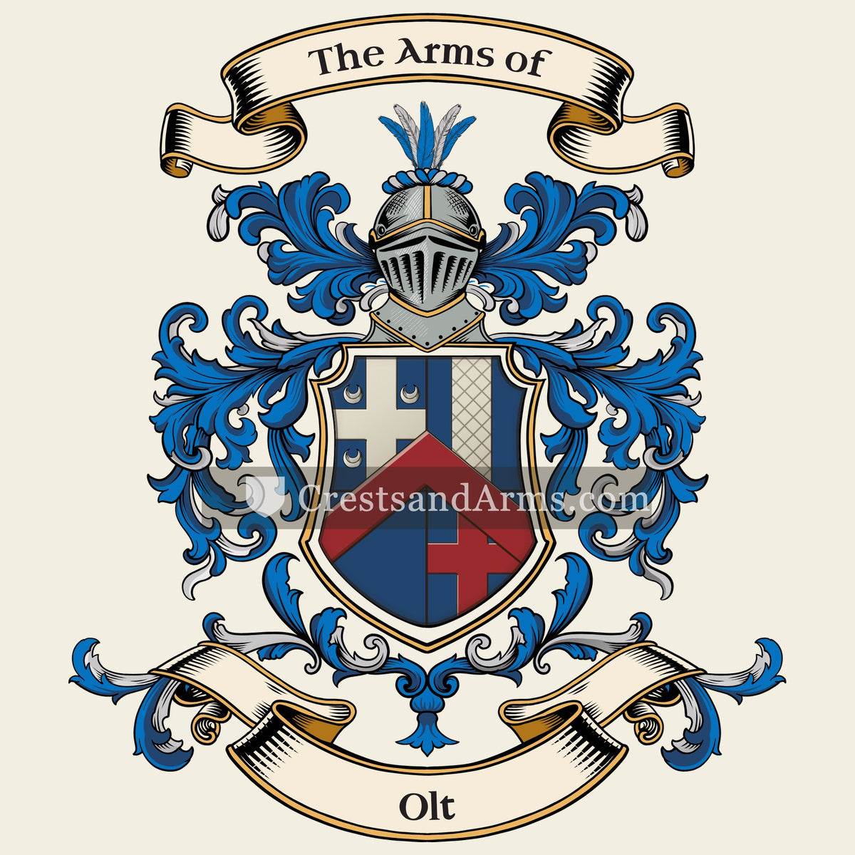 The Olt coat of arms, drawn from the recorded blazon