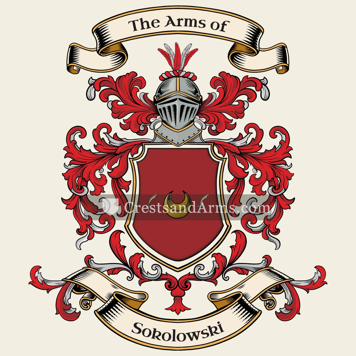 The Sokolowski coat of arms, drawn from the recorded blazon