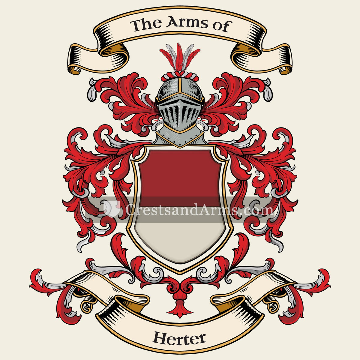 The Herter coat of arms, drawn from the recorded blazon