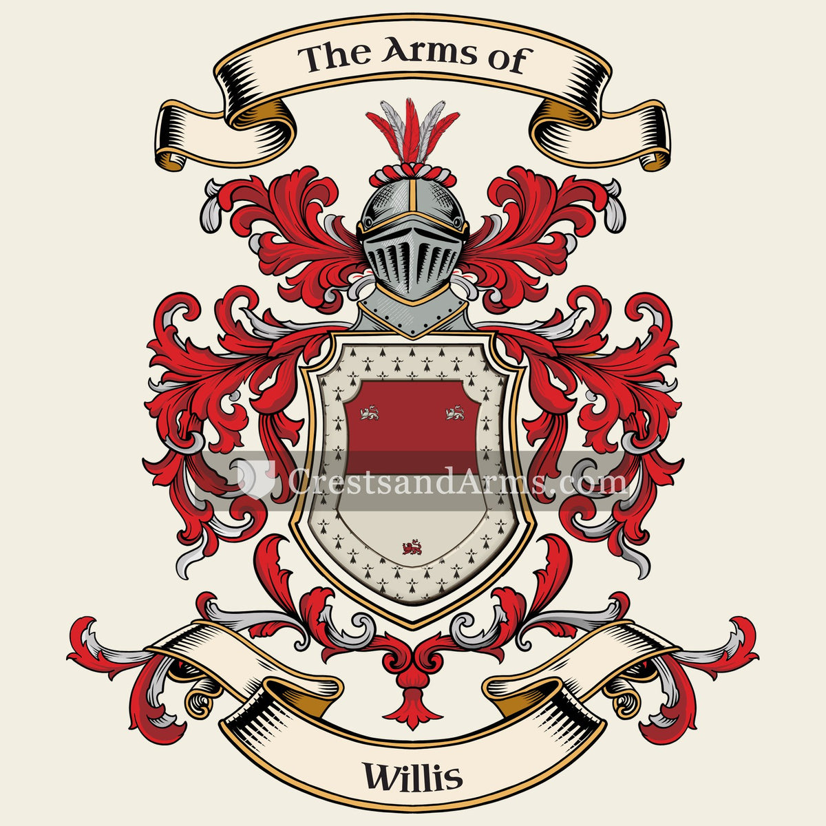 The Willis coat of arms, drawn from the recorded blazon