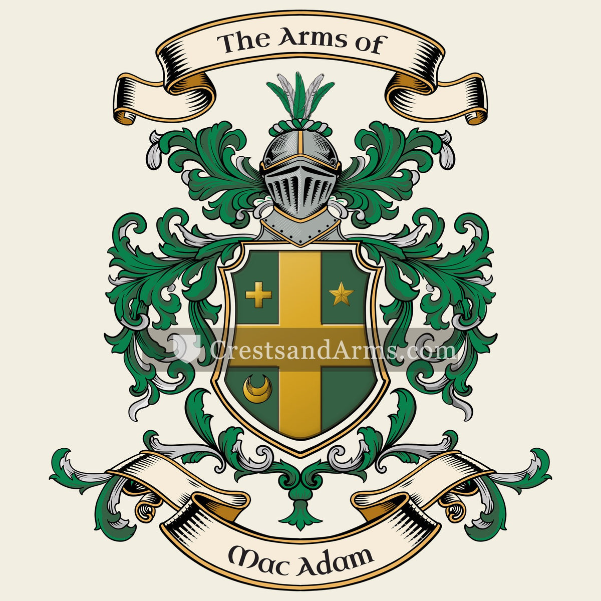 The Mac Adam coat of arms, drawn from the recorded blazon