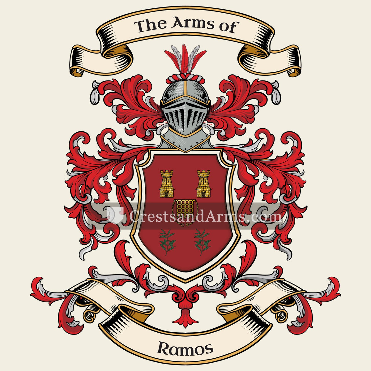 The Ramos coat of arms, drawn from the recorded blazon