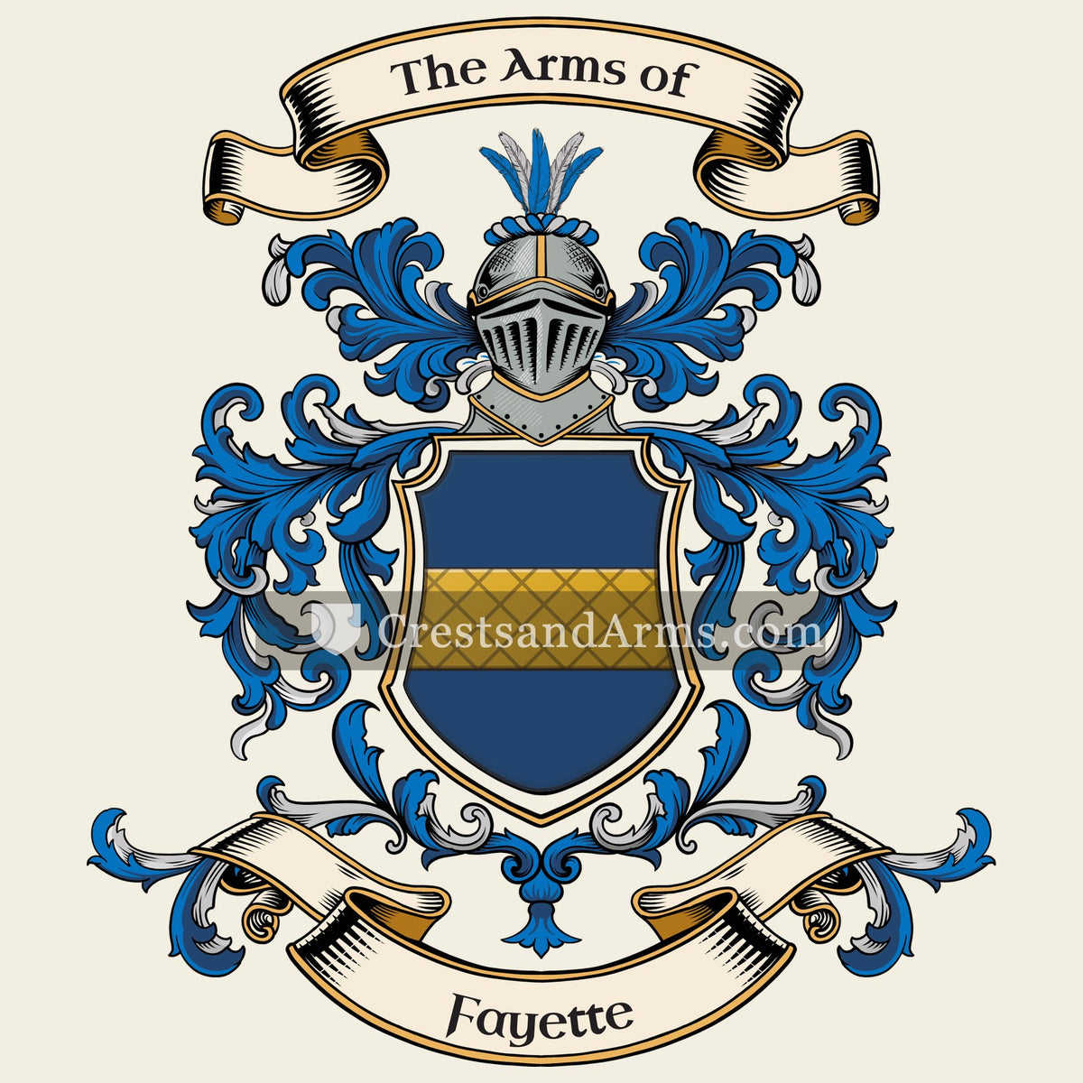 The Fayette coat of arms, drawn from the recorded blazon