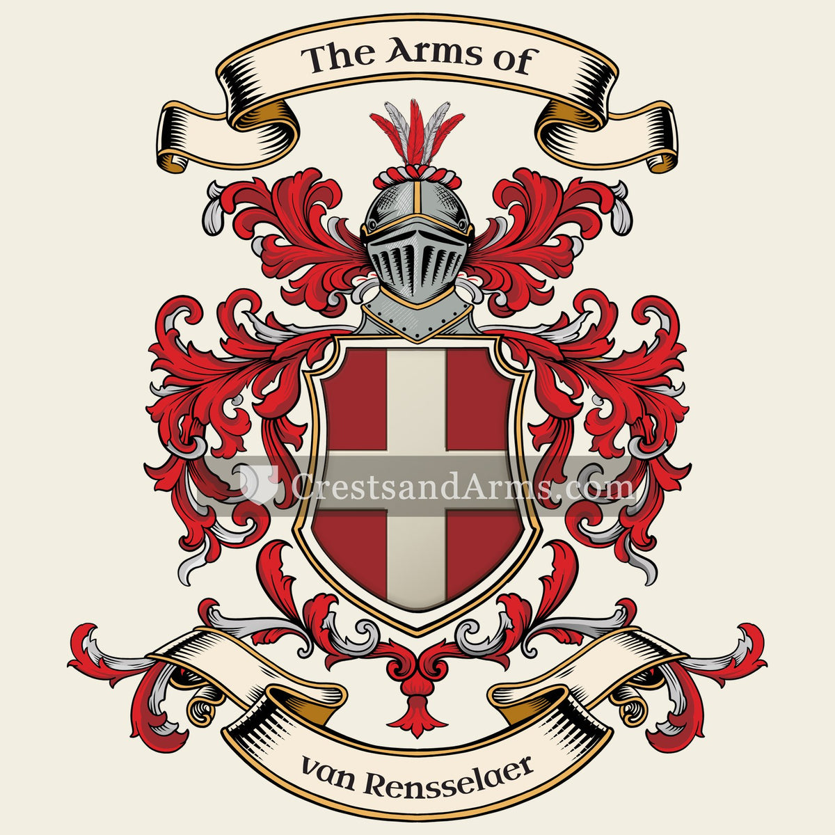 The van Rensselaer coat of arms, drawn from the recorded blazon