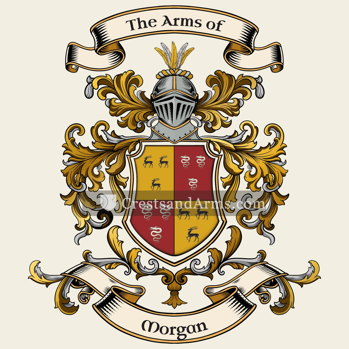 The Morgan coat of arms, drawn from the recorded blazon