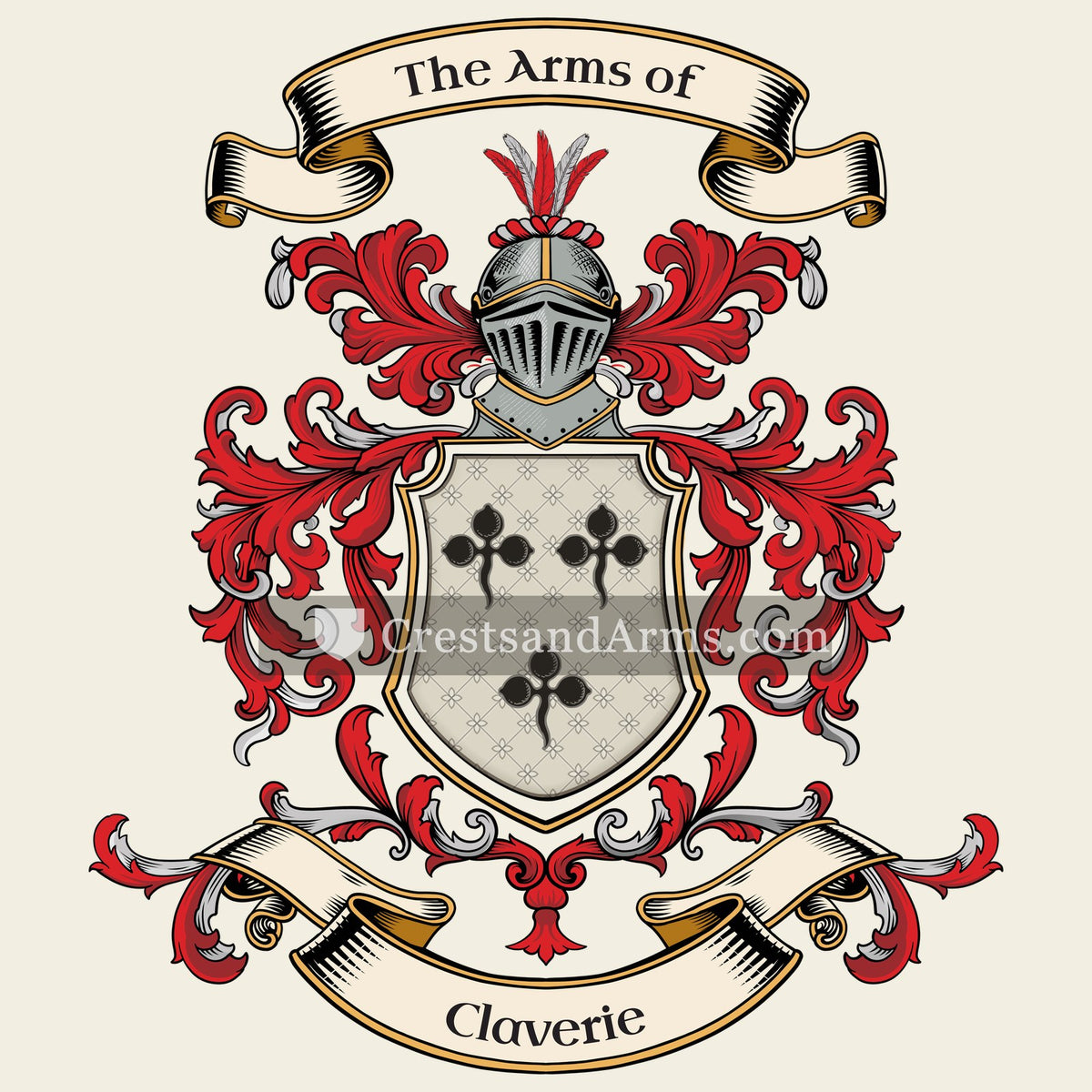 The Claverie coat of arms, drawn from the recorded blazon