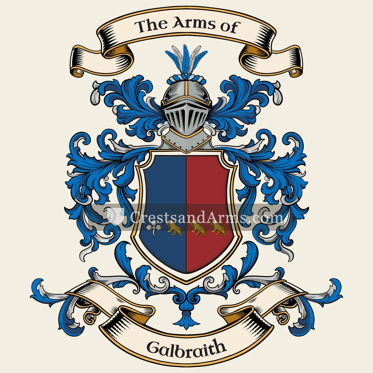 The Galbraith coat of arms, drawn from the recorded blazon