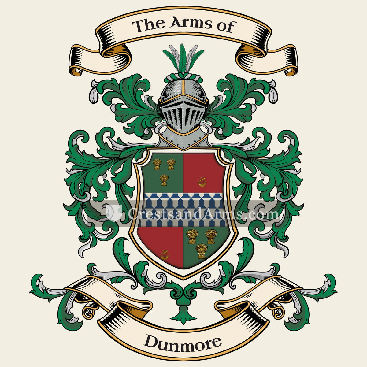 The Dunmore coat of arms, drawn from the recorded blazon