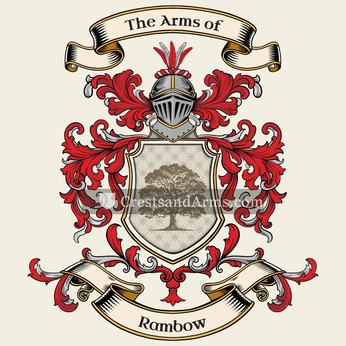 The Rambow coat of arms, drawn from the recorded blazon