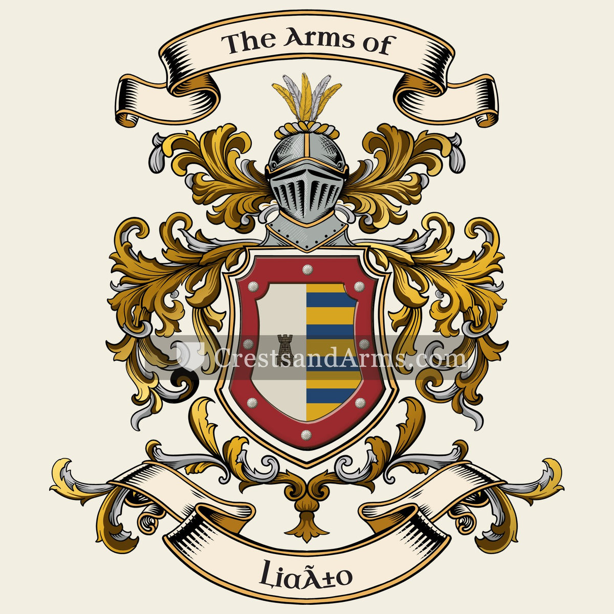 The Liaño coat of arms, drawn from the recorded blazon